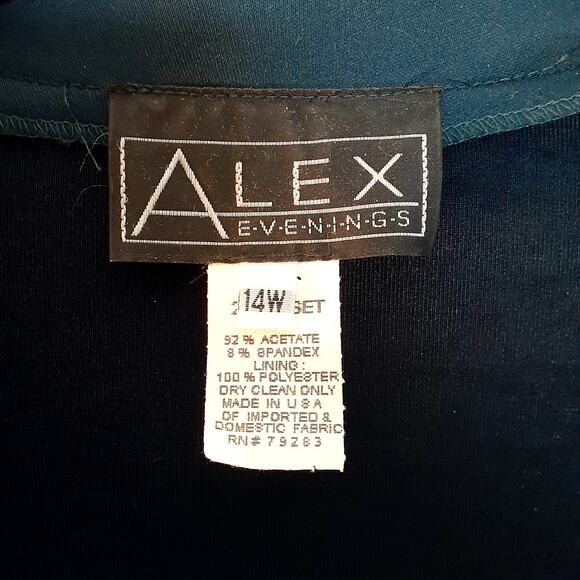 Alex Evenings Navy Sparkly 2 Piece Dress Set Size 14W Dress & Jacket - Picture 2 of 6
